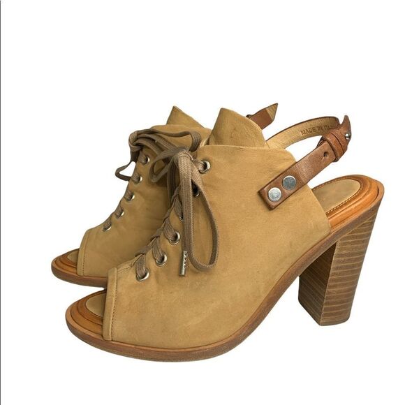 🚨 Rag & Bone Trafford Nubuck Slingback Lace up Peeptoe Booties - Picture 2 of 13